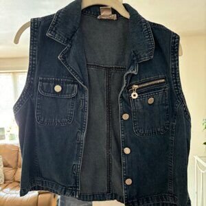 WOMANS JONES NEW YORK DENIM VEST SIZE SMALL
